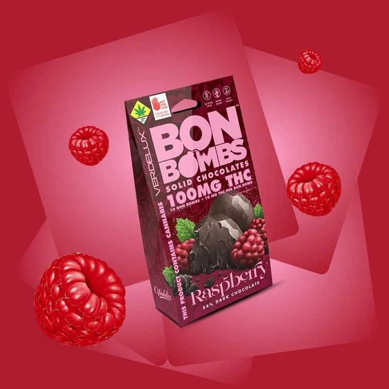 BON BOMBS Dark Raspberry Solid Chocolate Edibles